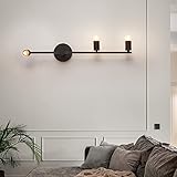Yenigy Bedroom Wall Sconces, 3 Lights Matte Black Vintage Lighting, Modern Wall Mounted Lights, Porch Hallway Wall Lamp for Living Room Bedroom Bathroom Mirror (E26 Base)