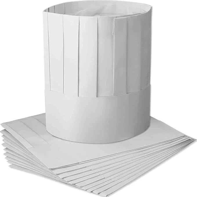 Tytroy White Adjustable 9" Paper Tall Chef Hat
