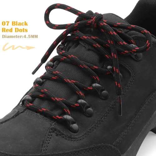 Image of DELELE 2 Pair Thick Round Climbing Shoelaces Hiking Shoe Laces Boot Laces