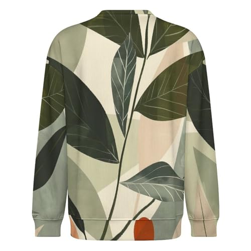 Mens Crewneck Sweater Abstract Plant Geometric Art Crew Neck Sweater for Men Casual Party Holiday Pullover4