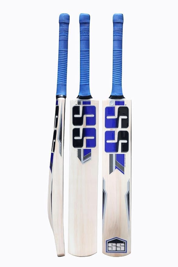 Image of Pro Super Stroke Cricket Bat Full Size Popular Willow Cricket Bat with Bat Cover Play for Tennis Ball | Rubber Ball | Plastic Ball (S.S Blue)