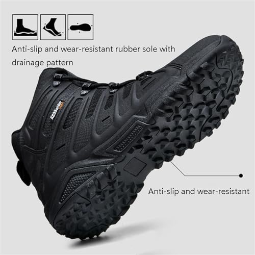 Men's Military Tactical Combat Boots, Mens Non Slip Plus Size Lace Up Breathable High Top Combat Boots, Outdoor Army Hunting Jungle Hiking Boots, for Hiking, Army Training3