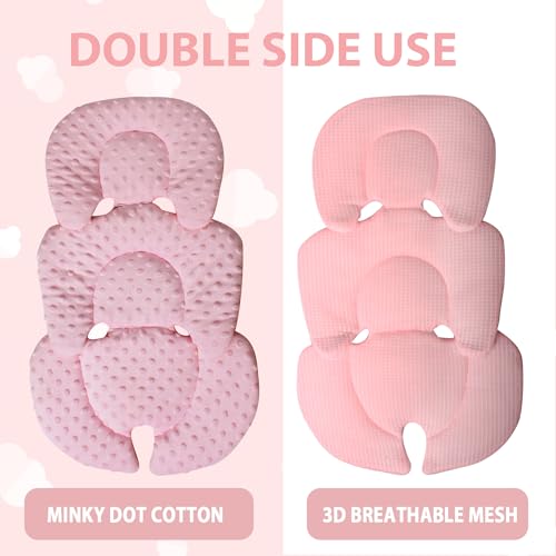 Image of Infant Carseat Insert, 2-in-1 Reversible Baby Car Seat Cushion for Newborn Toddler Head & Body Support Car Seat Pad for Carseats, Strollers, Swings, Bouncers
