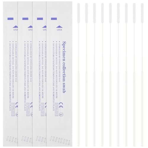 iplusmile - iplusmile 20pcs Swabs, Disposable Specimen Collection Nasal Swabs Testing Sampling Collection Cotton Tip Applicator for Medical Laboratory and General Testing