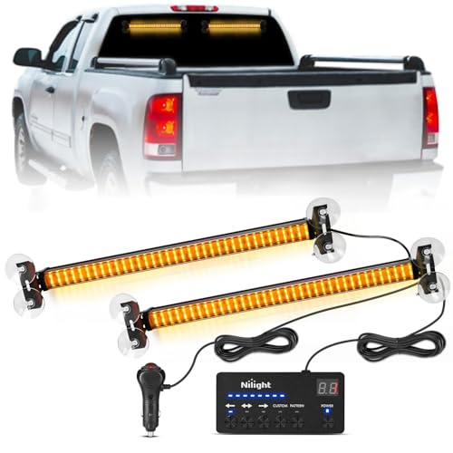 Image of Nilight 144 LED Strobe Traffic Advisor Light Bar Amber with Controller