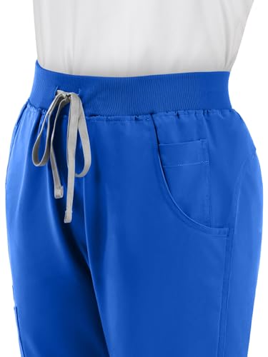 Image of Scrub Pants for Women - Straight Leg Medical Scrub Pants with 6 Pockets - Drawstring Soft Stretch Women Scrub Pant