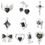 Stiesy Dijes esmaltados para hacer joyas, dijes de metal esmaltado para pulseras, collares, manualidades, aretes, adornos, accesorios de decoración, Sin tipo de metal