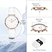SHENGKE SK Ultra Thin Minialist Women Watches Simple Two Hands Ladies Dress Watch Leather Strap (White)