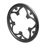 X AUTOHAUX Mechanizm korbowy do roweru, łańcuch osłona koła, czarna, 48 zębów, 9,5 cm, 5 otworów