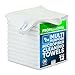 White Microfiber Cleaning Cloths | Best Towels for Dusting, Scrubbing, Polishing, Absorbing | Large 16" x 16" Buff Pro Multi-Surface Microfiber Towel - 12 Pack