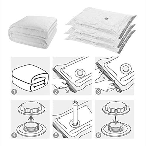 Kit 5 Saco Organizador a Vácuo Para Viagem Roupa Cobertor Closet Protetor Com Zíper Clink 50x60cm