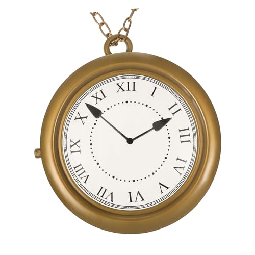 FOMIYES Clock Necklace Gold Costume Accessory Decorative Clock Jewelry for Halloween Party Lightweight Durable Design for Cosplay and Themed Events
