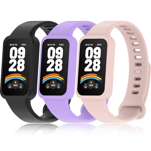 Z.DuDuZAZA �X�g���b�v Xiaomi Smart Band 9 Active�x���g�����p [3�p�b�N] ���߉\�ȃV���R�����X�g�o���h Mi Smart Band 9 Active (P~D)�p