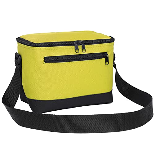 Missmoon Lunch Cooler Bag, Small 6 Can Insulated Cooler Box Tote Container Lunch Bag Pack Adjustable Strap For Adult Women Men Yellow #TOP3