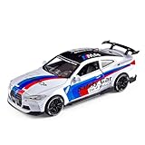 FLYKIRIN Toy Cars 1:32 M4 Diecast Cars - Light, Sound & Pull Back Function Model Cars- Zinc Alloy Car Model for Kids Who Love car Mechanics & Collecting Exotic Sports Car Toys (White)