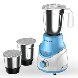 Crompton DS 500W Mixer Grinder with Powertron Motor & Motor Vent-X Technology (3 Stainless Steel Jars, Sky Blue)