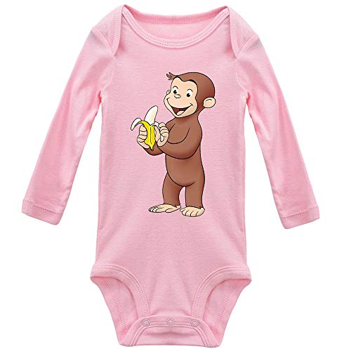 Baby Long Sleeve Bodysuit Curious George Eat Banana Vintage Funny One Piece