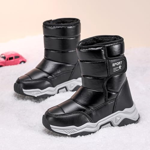Girls Winter Boots Waterproof Lightweight Kids Snow Boots with Fur Lined Non Slip Sole Girls Warm Slip On Short Boot for Outdoor Activities2