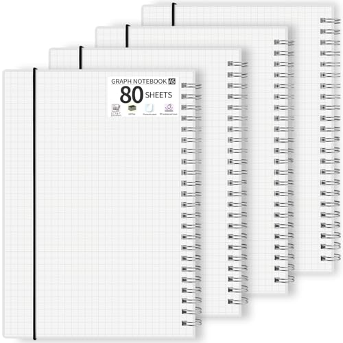 Carnet papier millimétré A5 à spirale pour bureau écriture de notes et dessin créatif
