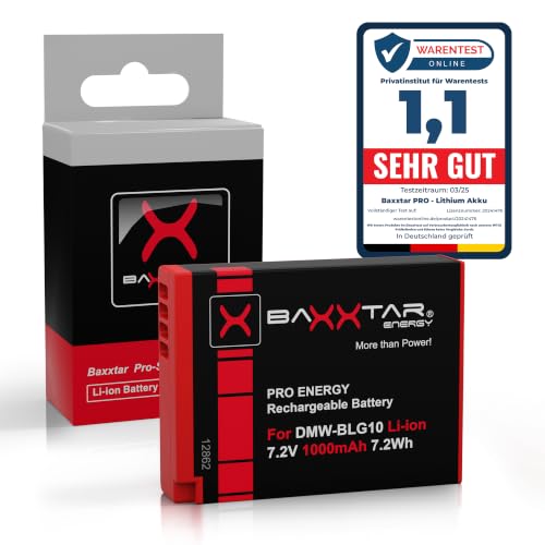 Baxxtar Batterie pour Panasonic DMW-BLG10 BLG10E DMC-GF6, 1000mAh 7.2V