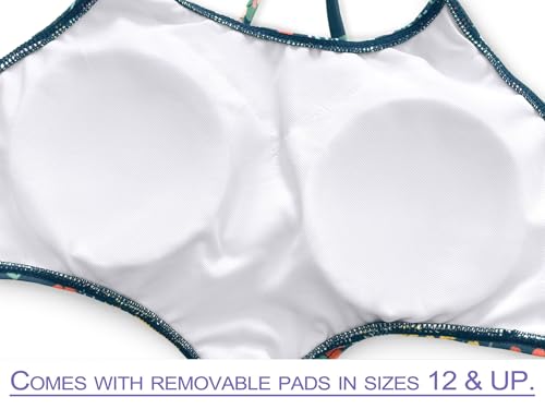 Image of Dvenki Girls Cutout One Piece Swimsuit Adjustable Straps Sizes 6X-16