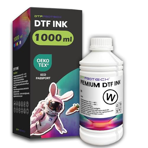 DTF Ink 1000ML DTF Transfer Ink for PET Film, Premium Pigment Ink Refill for P600 P800 DX5 DX7 R1390 XP600 i3200 4720 5113 Printers(White)