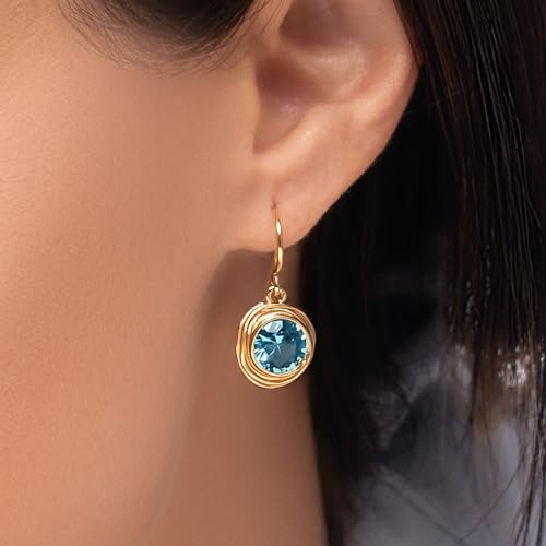 14K Gold Over Sterling Silver Earrings with 4.7 TCW Cubic Zirconia - Artisan Handcrafted Design - Hypoallergenic, Nickel & Lead-free, French Wire Back2