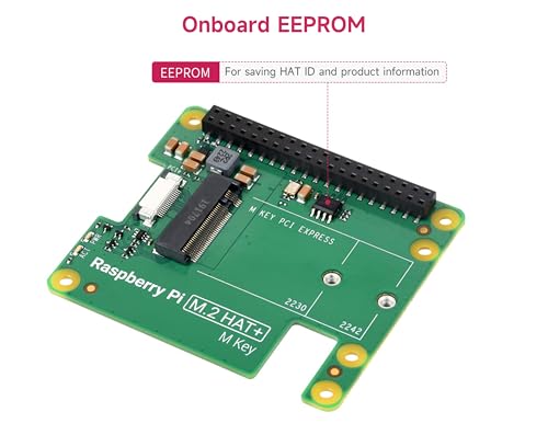 Image of Official Pi PCIe to M.2 HAT for Raspberry Pi 5, HAT + Standard, Supports NVMe Protocol M.2 Solid State Drive 2230 /2242 High-Speed Reading /Writing
