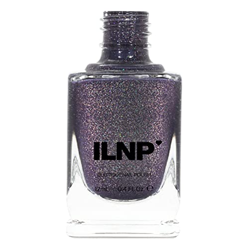 Image of ILNP Chateau - Charcoal Grey Holographic Shimmer Nail Polish, Chip Resistant, Non-Toxic, Vegan, Cruelty Free