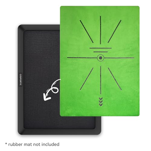 Image of COSPOPTIC Golf Hitting Mat with Swing Path Feedback, Heavy-Duty Rubber Base Anti-Slip Golf Training Mat, Extra Replaceable Surface, Portable Practice Mat for Home Office Garage Yard Indoor Outdoor