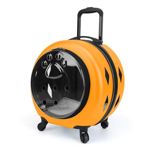 Pet Carrier on Wheels, Portable Travel Backpack for Cats, Transparent Large Capacity Trolley Case