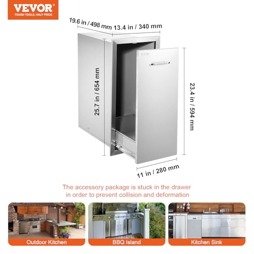 image for VEVOR Pull Out Trash Drawer 13.4