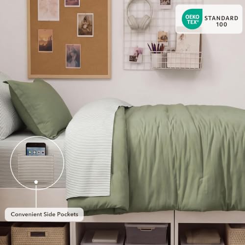 Image of Monbix Twin XL Comforter Set - 5 Pieces Soft Bed in a Bag Twin Bedding Sets