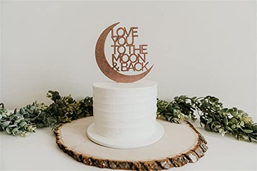 77 Ponies Love You To The Moon Back Cake Topper For Rural Wedding Anniversary Decoration And Baby Shower Party , Wood #TOP1
