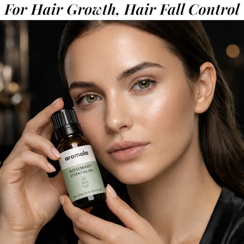 Image of Organic Rosemary Essential Oil for Hair Growth & Hair Fall Control | 100% Pure Steam Distilled Rosmarinus Officinalis Oil | Pre Wash Scalp Treatment for Root Nourishment & Healthy Hair | 15ml