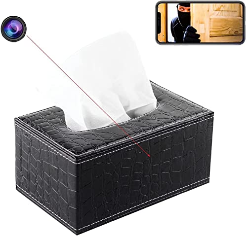KFJZGZZ Caméras Cachées Espion WiFi sans Fil Petite Nounou Cam, Boîte À Mouchoirs 1080P HD Caméra De Sécurité avec Application Streaming en Direct, pour La Maison/Bureau/Intérieur Cover