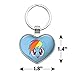 My Little Pony Rainbow Dash Face Keychain Heart Love Metal Key Chain Ring