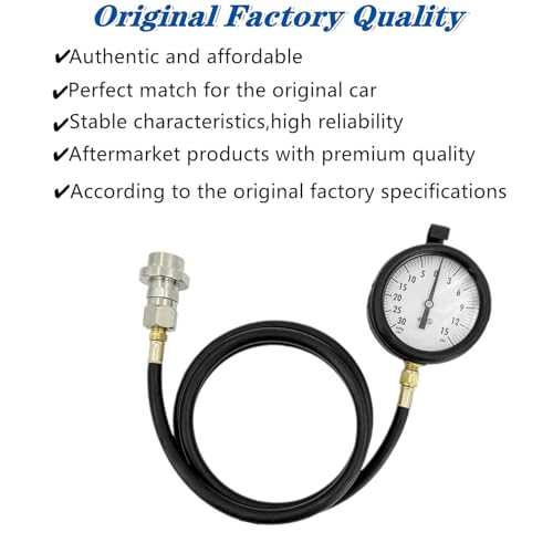 Diesel Fuel Pressure Tester Gauge Assembly TU-32-6 6.6L,Fits for GM Duramax Diesel Fuel System Test Kit, with Quick Coupler (30 inHg - 15 PSI, 6FT)