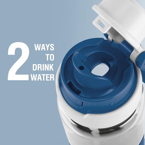 Image of MILTON Navi 800 2-in-1 Lid Sip or Gulp Water Bottle 800 ml | Sturdy Handle I BPA Free| Food-Grade | One-Touch Open | Leak-Proof | Ideal for Office, School, College, Gym, Blue
