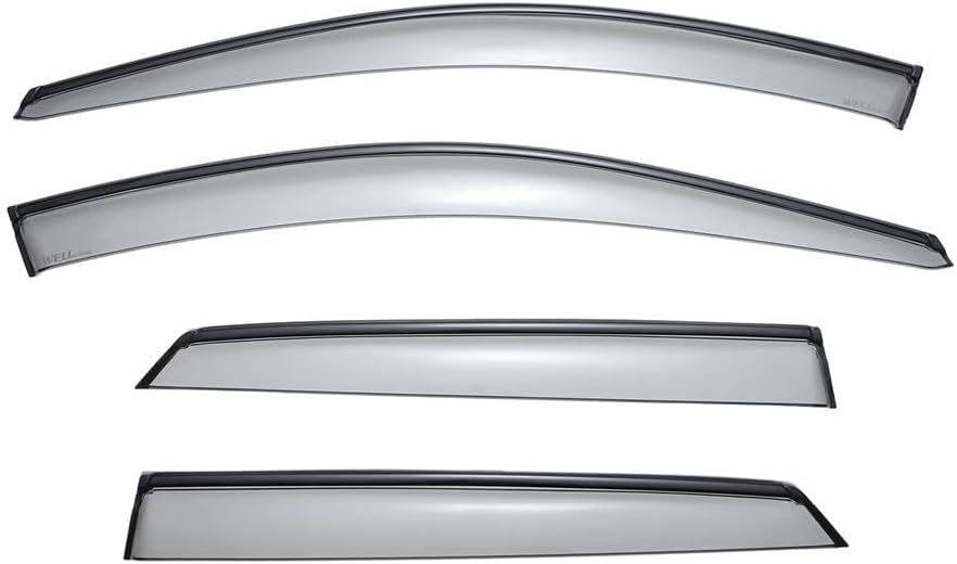 WellVisors Window Visors Wind Deflectors Compatible with Mercedes-Benz W164 ML-Class 2006-2011 with Black Trim Rain Guards 3-847MB007