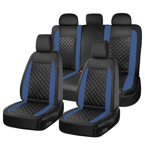 Image of FLORICH Seat Covers, Atomutive Seat Covers Full Sets, Waterproof Seat Cover for Cars, Luxury Leather Universal Seat Cover Accessories Fit for Most Cars SUV Truck Sedans(Blue)