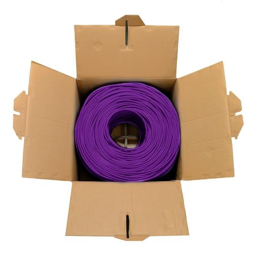 Image of DRIPSTONE CAT6 1000ft Bulk Ethernet Cable 23AWG Solid CCA UTP 0.57mm Purple