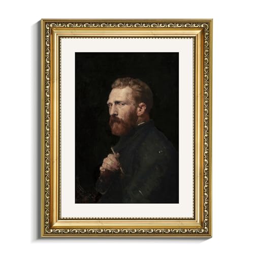 VIYYIEA Gold Framed Wall Art Canvas Print Home Decor Van Gogh Self Portrait Painting Wall Decor Classic Art Prints Artist Wall Pictures for Living Room Decor Gallery Office 11x14in