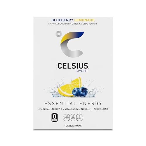 Image of CELSIUS On The Go Blueberry Lemonade, Sugar Free Energy Drink Mix (14 Sticks per Pack) (Pack of 6)