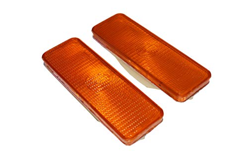 A-Team Performance - 2 Front Parking Turn Signal Light Lens - Compatible with F250 F350 80-86 Ford Truck Bronco, Amber