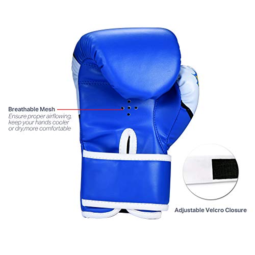 Adicop Kids Boxing Gloves For 4-12 Years Old Youth Boys Girls Boxing Training Gloves Sparring Boxing Gloves For Punching Bag Kickboxing Muay Thai Mma (Blue) #TOP5
