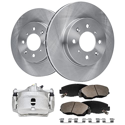Image of Detroit Axle - 5pc Front Disc Rotors Brake Pads Left Caliper Replacement