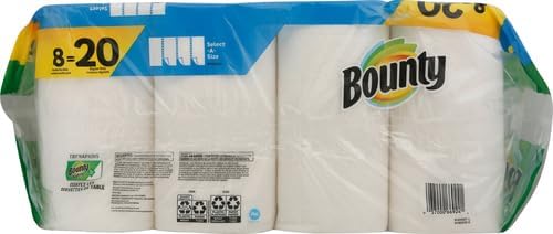 Vista 3 de Bounty Select-A-Size - Toallas de papel, blanco, 8 rollos dobles Plus 20 rollos regulares