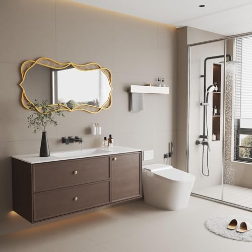 Bathroom Gold Wall Mirror: 24"x48" Antique Large Mirror for Wall - Vertical or Horizontal Hanging - Home Decor for Living Room/Entryway/Fireplace/Hallway - Image 6