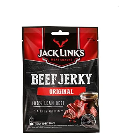 Jack Links Beef Jerky Original - 6er Pack (6 x 40 g) - Proteinreiches Trockenfleisch vom Rind - Getrocknetes High Protein Dörrfleisch Cover